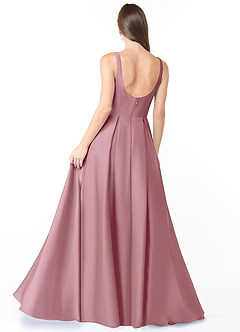 Azazie Neve Bridesmaid Dresses Vintage Mauve Ball-Gown with Pockets Stretch Satin Dress image2