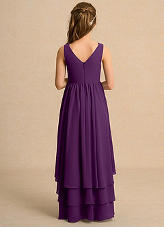 Azazie Kitten Girls Formal Flower Girl Dresses Grape A-Line Chiffon Dress image2