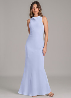 Azazie Allettie 신부 들러리 드레스 인어 쉬폰 바닥 길이 드레스 image4