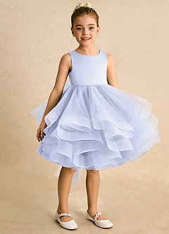 Azazie Tinie Flower Girl Dresses Lavender Ball-Gown Bow Tulle Dress image2