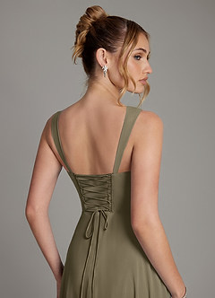Azazie Agustina Bridesmaid Dresses Willow Green Mermaid Corset Chiffon Dress image2