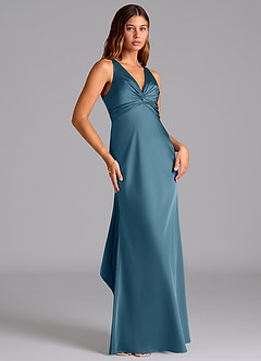 Azazie Hati Bridesmaid Dresses Bermuda Mermaid Stretch Satin Dress image4