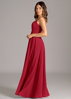 Azazie Amani Bridesmaid Dresses Scarlet A-Line Pleated Chiffon Dress image3