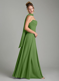 Azazie Gabriela Bridesmaid Dresses Basil A-Line Corset Chiffon Dress image3