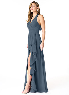 Azazie Aviv Bridesmaid Dresses Neptune A-Line Pleated Chiffon Dress image3