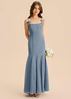 Azazie Evey Junior Abito Sirena in Chiffon Plissettato Crepuscolo image4