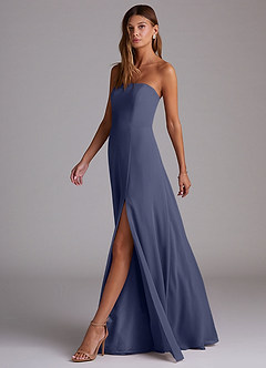 Azazie Wren Bridesmaid Dresses Stormy A-Line Side Slit Chiffon Convertible Dress image4