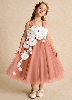 Azazie Dovey Abiti da Ragazza di Fiori Abito Principessa in Tulle Fiocco Più Tagliato image2