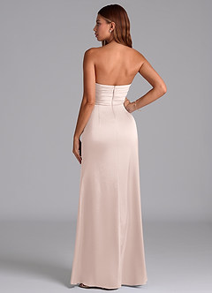 Azazie Claudelle Bridesmaid Dresses Blushing Pink Mermaid Strapless Stretch Satin Dress image7