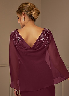 Azazie Carmela Mother of the Bride Dresses Cabernet Sheath Lace Chiffon Dress image11