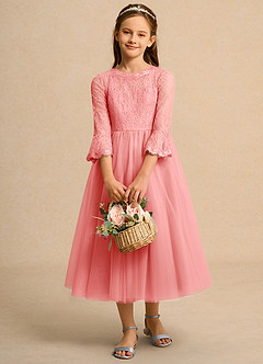 Azazie Lamb Girl Flower Girl Klänningar Klä Balklänning i Spets image1