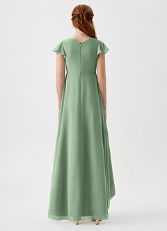 Azazie Breanne Junior Matcha A-Line Chiffon Dress image5