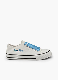 front Personalized Ribbon Canvas Sneakers