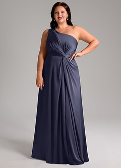 Azazie Brooke Bridesmaid Dresses Stormy A-Line One Shoulder Stretch Satin Dress image13