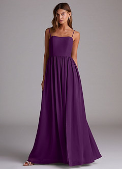 Azazie Calianna Bridesmaid Dresses Grape A-Line Off the Shoulder Chiffon Convertible Dress image4