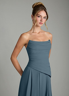 Azazie Gabriela Brautjungfernkleider A-Linie Korsett Chiffon Kleid Zwielichtviolett image10