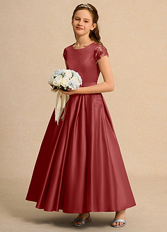 Azazie Bunny Girls Formal Abiti da Ragazza di Fiori Abito Principessa in Pizzo Ruggine image6