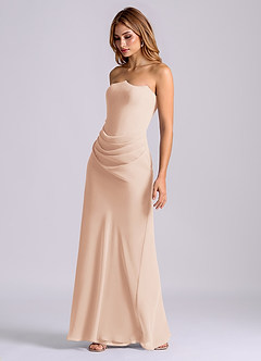 Azazie Debby Bridesmaid Dresses English Rose Mermaid Strapless Chiffon Dress image3