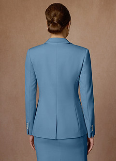 front Kennedy Steel Blue Structured Stretch Jacket and Dress Suit Set