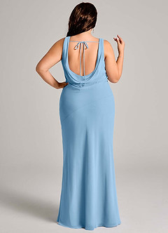 Azazie Rylina Bridesmaid Dresses Steel Blue Mermaid Pleated Chiffon Dress image8