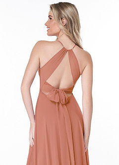 Azazie Evalleen Bridesmaid Dresses MAI TAI A-Line Pleated Chiffon Dress image3