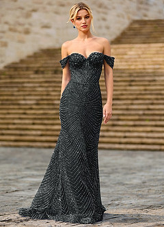 Juniper Black Lace Illusion Prom Dress image3