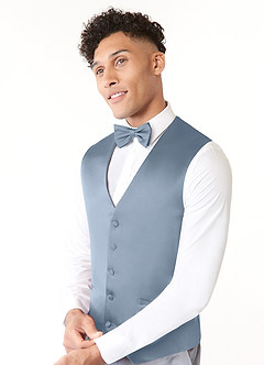 Set aus Weste und Fliege aus mattem Satin