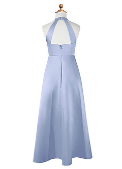 Azazie Laurel Junior Robe Trapèze en Mat Satiné Eis image7