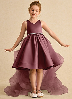 Azazie Julietta Robe Demoiselle D'honneur Fillette Robe Princesse en Tulle Convertible Rose Du Désert image2