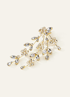 front Pendientes llamativos de flores y hojas de cristal
