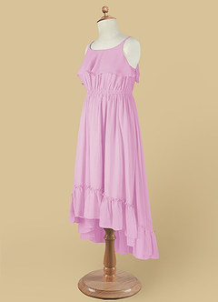 Azazie Karmen Flower Girl Dresses Candy Pink A-Line Ruched Chiffon Dress image11