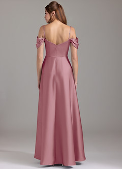Azazie Marley Bridesmaid Dresses Vintage Mauve A-Line Off the Shoulder Stretch Satin Convertible Dress image5