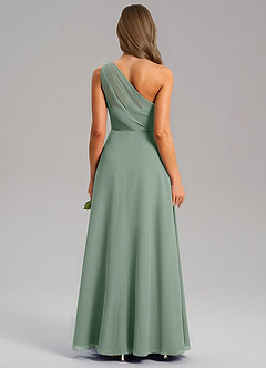 Azazie Phaedra Jurken voor bruidsmeisjes Jurk van Chiffon met A-Lijn One-Shoulder Zilveren Salie image2