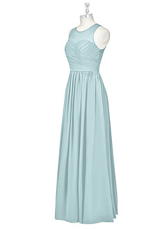 Azazie Nina Bridesmaid Dresses Mist A-Line Pleated Chiffon Dress image8