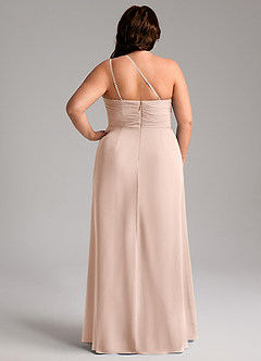 Azazie Eren Jurken voor bruidsmeisjes Jurk van Chiffon met Kolom One-shoulder Engelse Roos image10