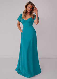 Barbie ♥ Azazie Bridesmaid Dresses Jade A-Line Pleated Chiffon Dress image5