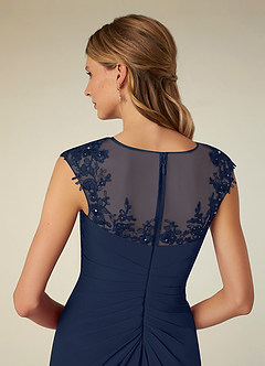 Azazie Libby Mother of the Bride Dresses Dark Navy A-Line Scoop Sequins Chiffon Dress image6
