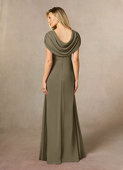 Azazie Mary vestidos de madre de la novia Vestido de Verde Sauce de Gasa de Corte En A con Corte Lateral image3
