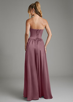 Azazie Arden Bridesmaid Dresses Amethyst A-Line Corset Stretch Satin Dress image2