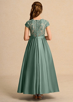 Azazie Bunny Junior Formal vestidos de niña de las flores Vestido de Eucalipto de Encaje de Princesa image2