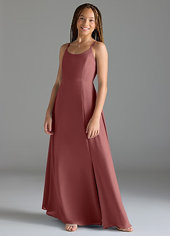 Azazie Moira Junior Amethyst A-Line with Pockets Chiffon Dress image3