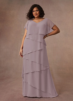 Azazie OHara Mother of the Bride Dresses Dusk A-Line V-Neck Chiffon Dress image12