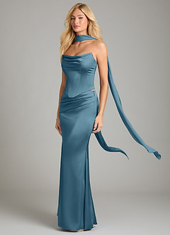 Azazie Sorrel Bridesmaid Dresses Bermuda Mermaid Strapless Stretch Satin Convertible Dress image1