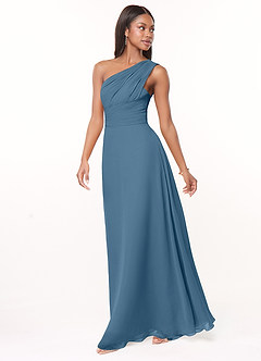 Azazie Ashley Bridesmaid Dresses Bermuda A-Line Ruched Chiffon Dress image4