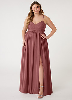 Azazie Alia Bridesmaid Dresses Amethyst A-Line Pleated Chiffon Dress image6