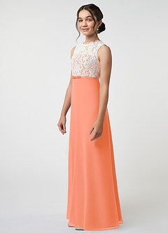 Azazie Rana Junior Sunset A-Line Lace Chiffon Dress image3