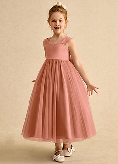 Azazie Chickadee Flower Girl Dresses MAI TAI Ball-Gown Sweetheart Neckline Matte Satin Dress image2