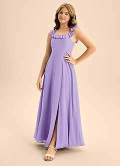 Azazie Callie Junior Tahiti A-Line Ruched Chiffon Dress image3