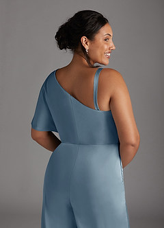 Azazie Hagretta Mother of the Bride Dresses Dusty Blue Jumpsuit/Pantsuit Stretch Satin Dress image11