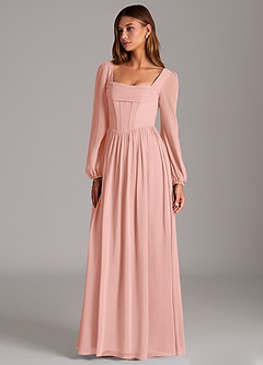 Azazie Maree Bridesmaid Dresses Rosette A-Line Corset Chiffon Dress image1